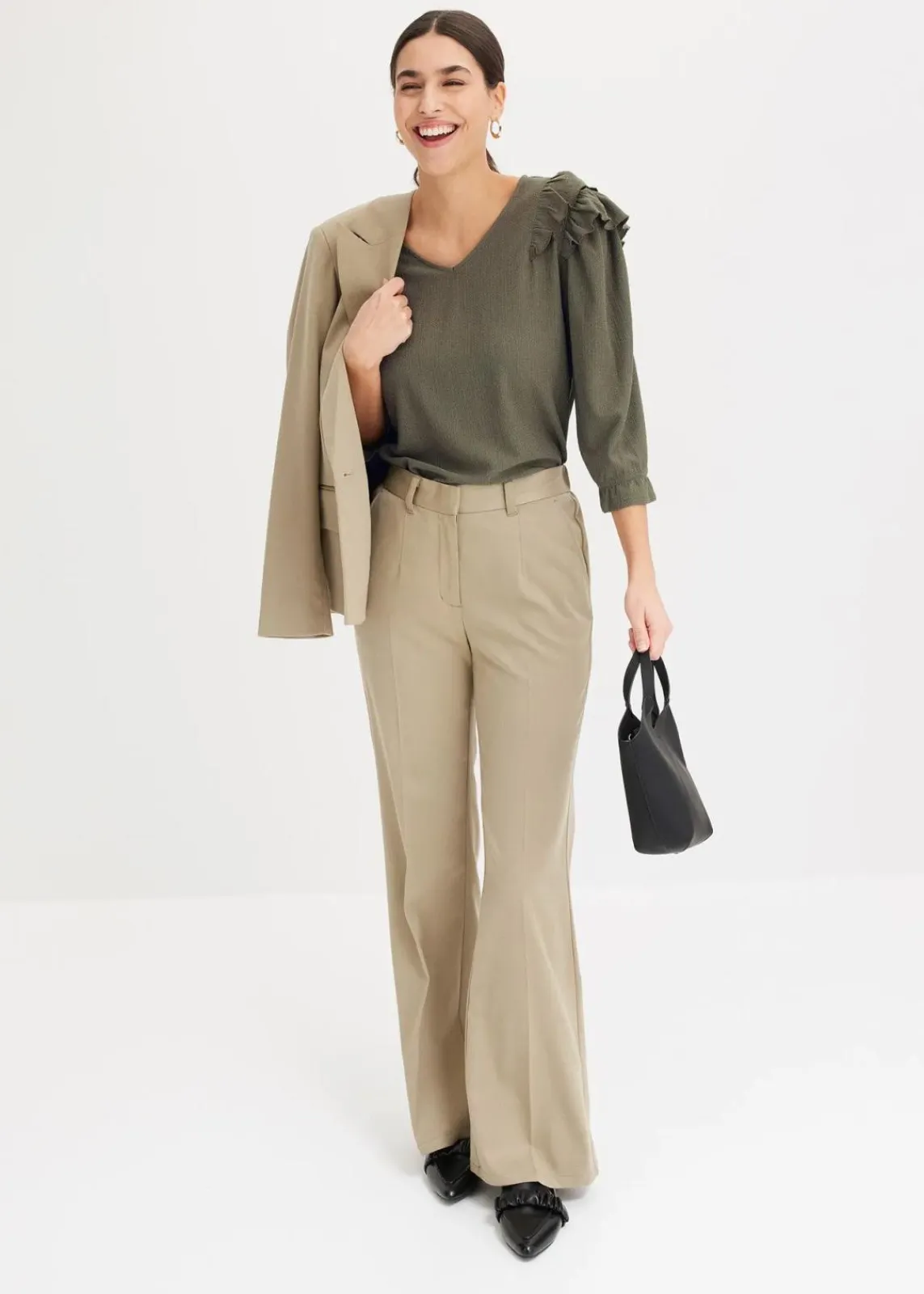 bonprix Kurzgrößen|Bekleidung·Kleider^Hose new khaki