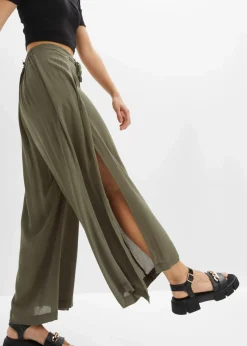 bonprix Bekleidung·Kleider|Hosen^Hose aus fließender Viskose schlammgrün