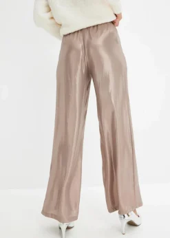 bonprix Bekleidung·Kleider|Hosen^Hose aus glänzendem Satin hellgold metallic