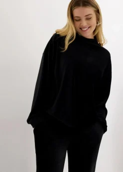 bonprix Bekleidung·Blusen & Tuniken|Bekleidung·Kleider^Hose aus Jerseycord schwarz