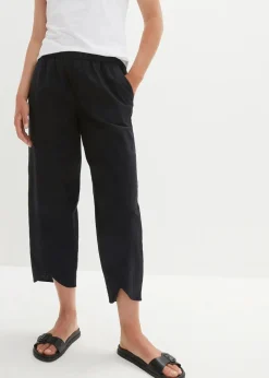 bonprix Bekleidung·Kleider|Hosen^3/4-Hose aus leichtem Leinen-Mix schwarz
