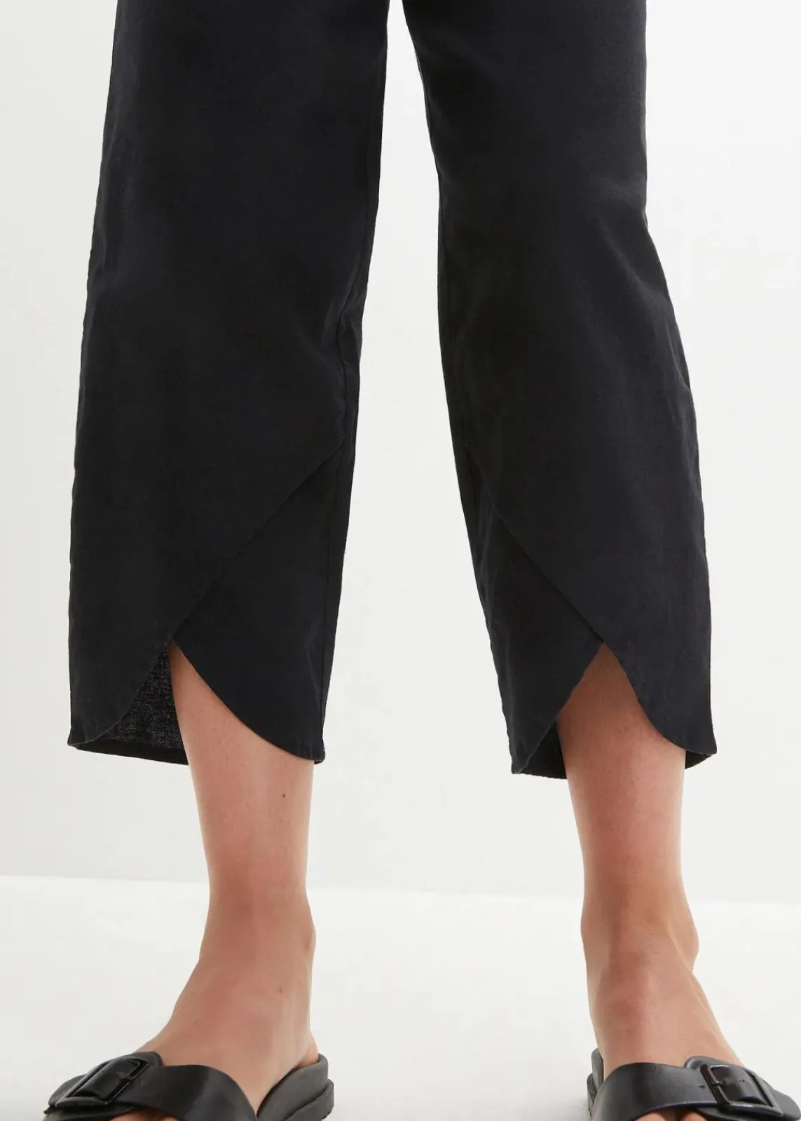 bonprix Bekleidung·Kleider|Hosen^3/4-Hose aus leichtem Leinen-Mix schwarz