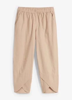 bonprix Hosen|Bekleidung·Kleider^3/4-Hose aus leichtem Leinen-Mix mandelbeige