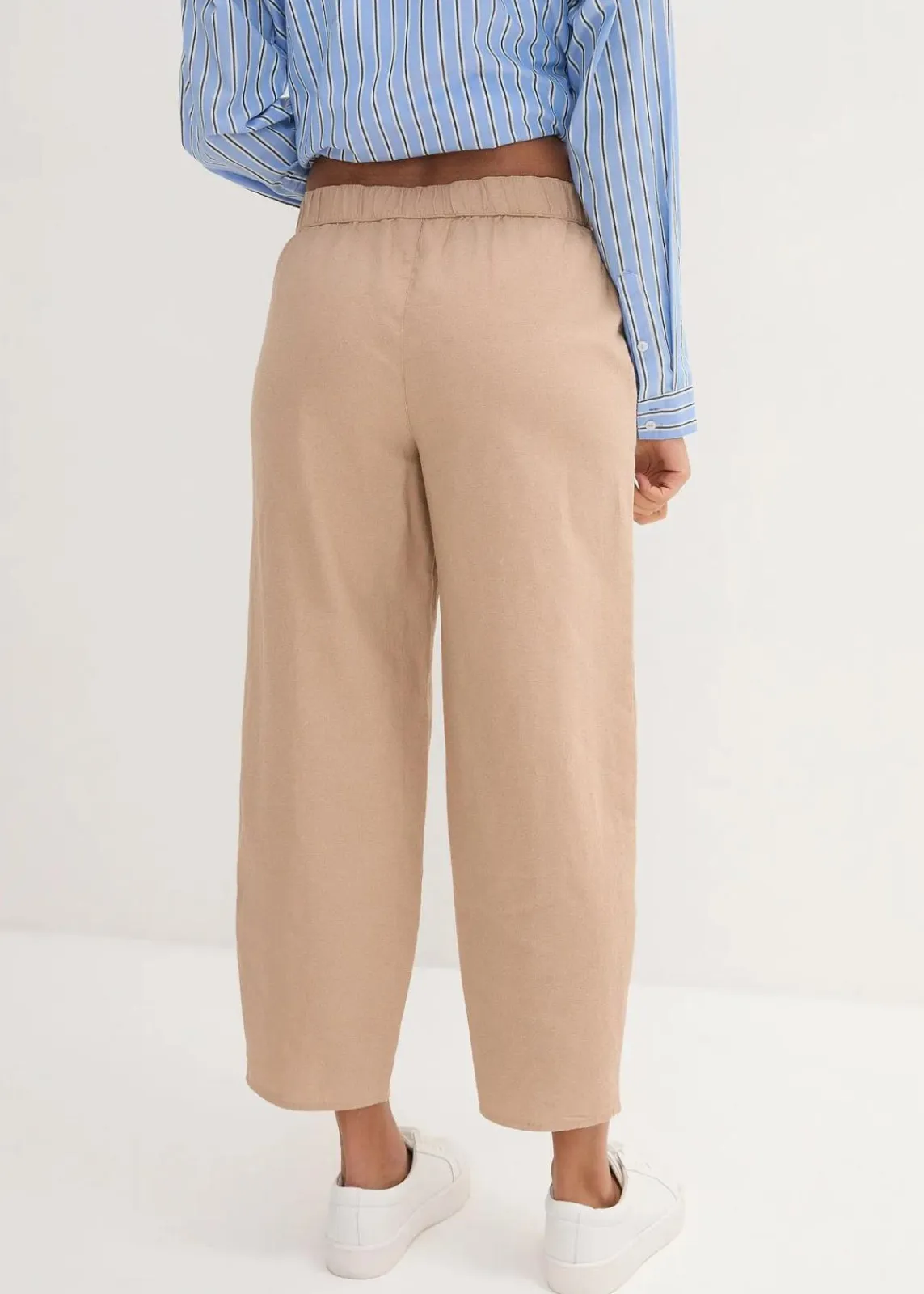 bonprix Hosen|Bekleidung·Kleider^3/4-Hose aus leichtem Leinen-Mix mandelbeige