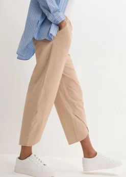 bonprix Hosen|Bekleidung·Kleider^3/4-Hose aus leichtem Leinen-Mix mandelbeige