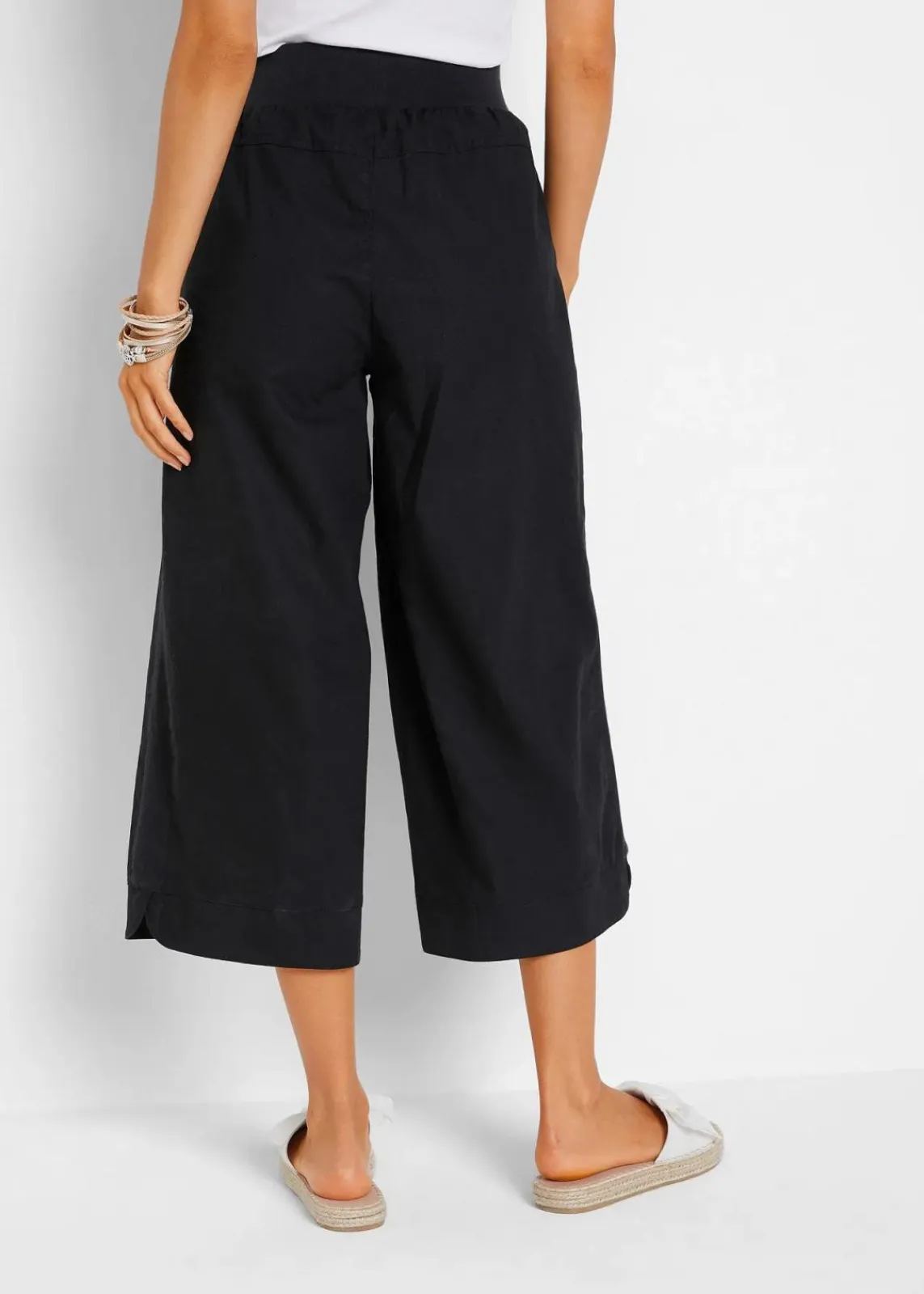 bonprix Bekleidung·Kleider|Hosen^3/4-Hose aus Leinen-Baumwoll-Mischung schwarz