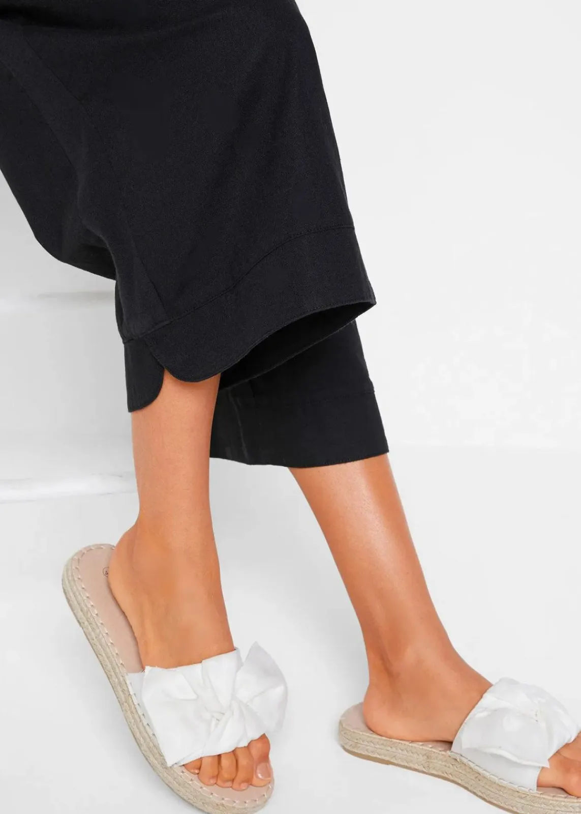 bonprix Bekleidung·Kleider|Hosen^3/4-Hose aus Leinen-Baumwoll-Mischung schwarz