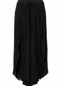 bonprix Bekleidung·Kleider|Hosen^Hose aus strukturiertem Crinkle schwarz