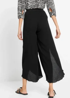 bonprix Bekleidung·Kleider|Hosen^Hose aus strukturiertem Crinkle schwarz