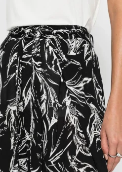 bonprix Bekleidung·Kleider|Hosen^Hose aus strukturierter Viskose schwarz / weiss floral
