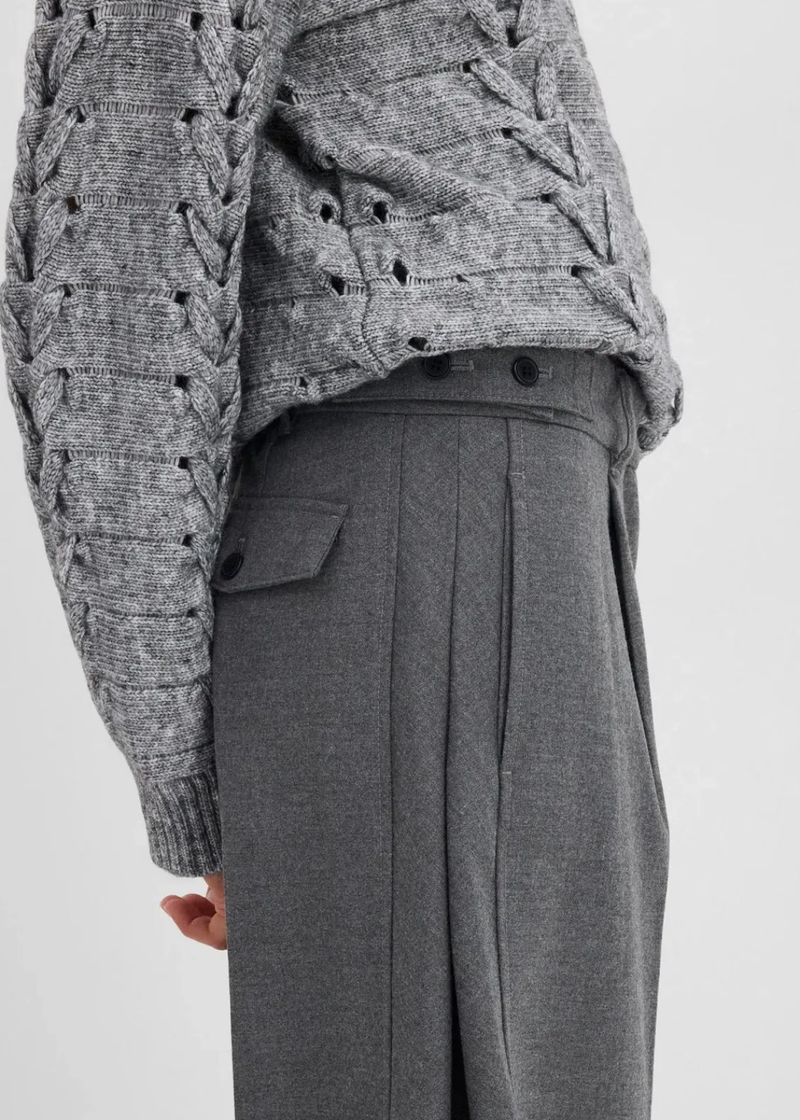 bonprix Bekleidung·Kleider|Hosen^Hose mit Bequembund aus Viskose-Mix grau meliert