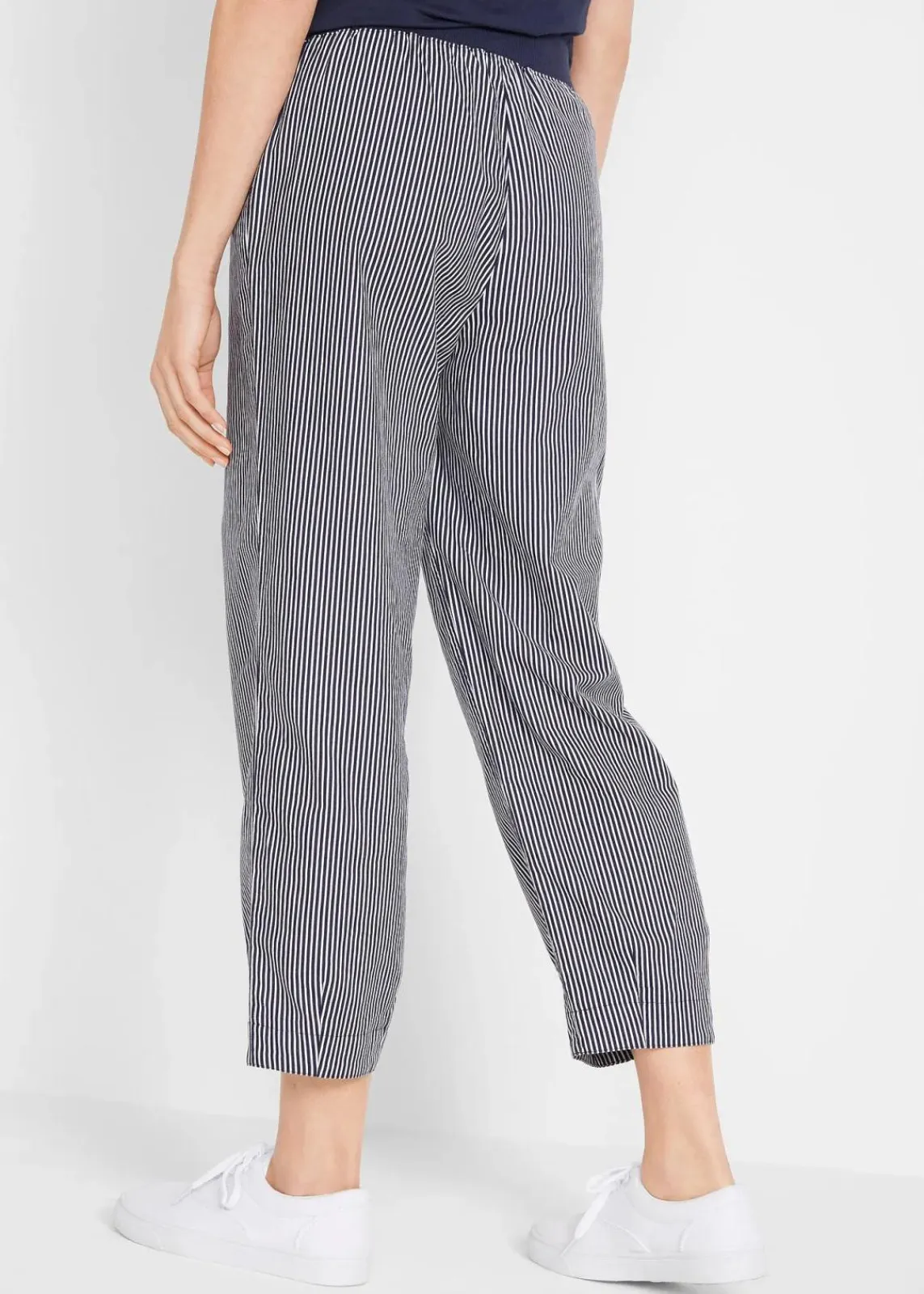 bonprix Bekleidung·Kleider|Hosen^Hose mit Leinen, 7/8 Länge dunkelblau/weiß gestreift