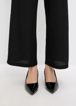 bonprix Bekleidung·Kleider|Hosen^Hose mit Perlen Applikation aus strukturiertem Jersey schwarz