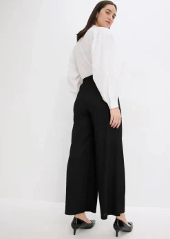 bonprix Bekleidung·Kleider|Hosen^Hose mit Perlen Applikation aus strukturiertem Jersey schwarz