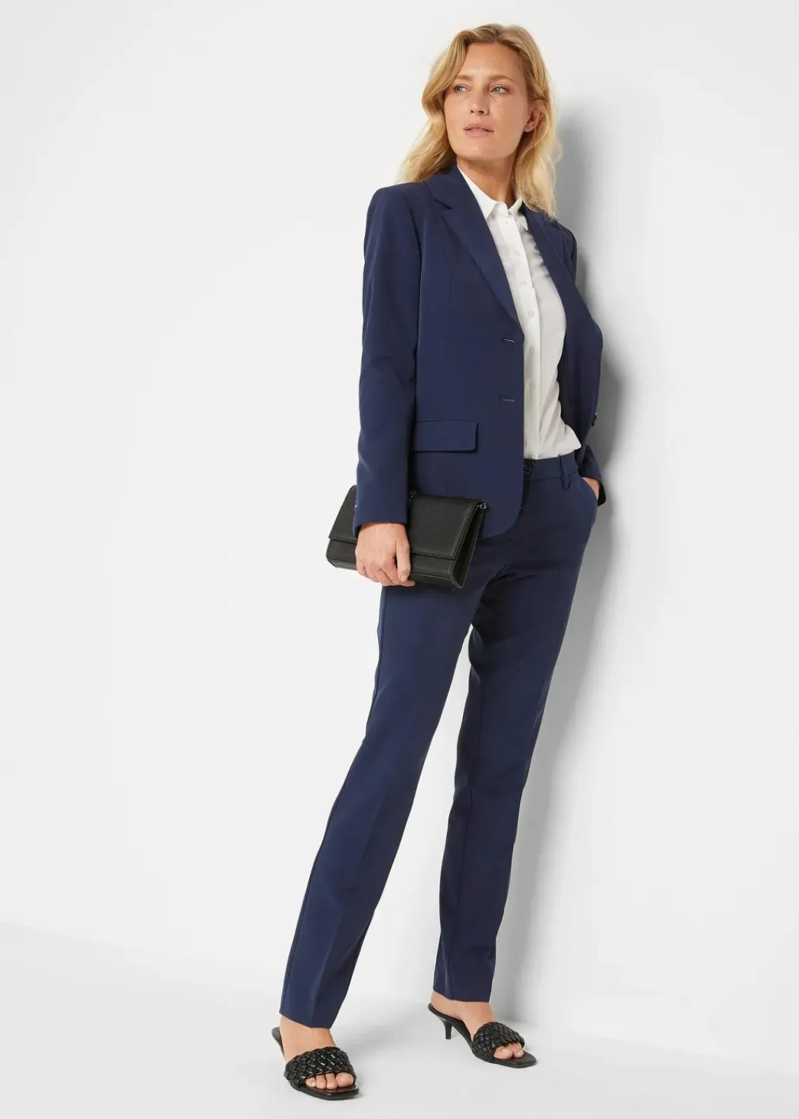 bonprix Hosen|Blazer^Hosenanzug dunkelblau