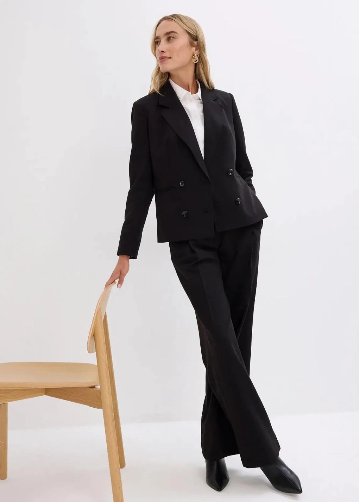 bonprix Hosen|Blazer^Hosenanzug schwarz