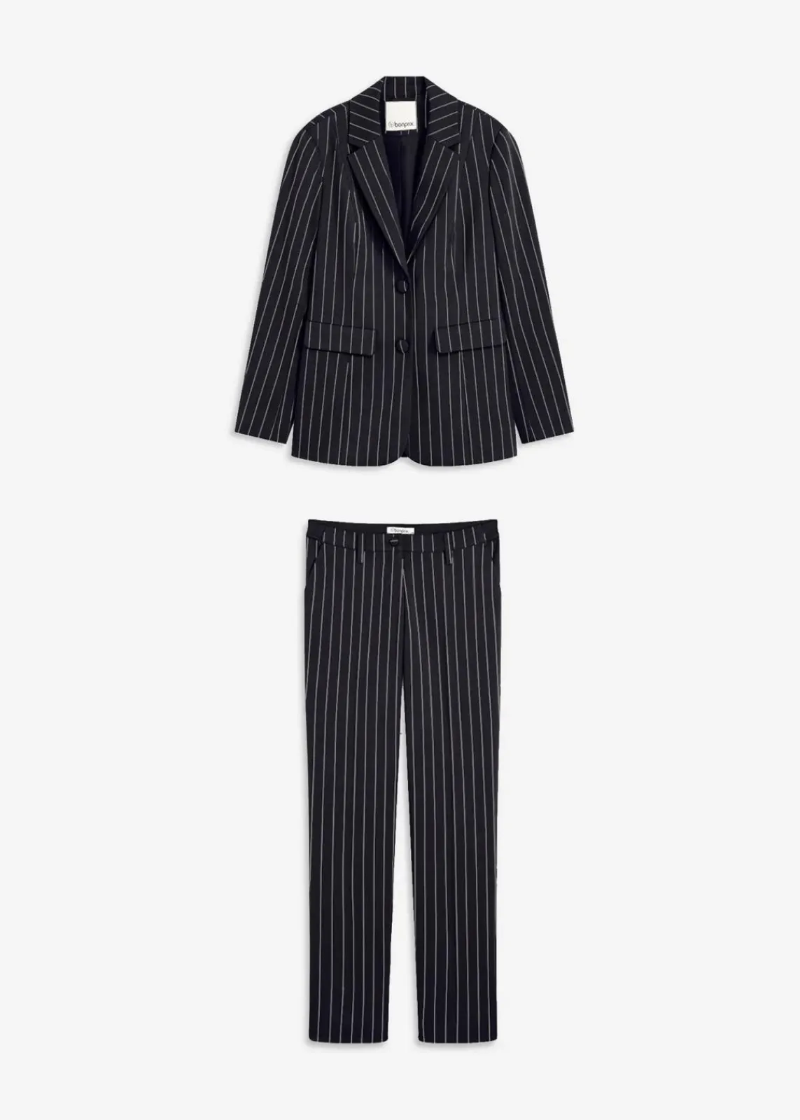 bonprix Hosen|Blazer^Hosenanzug 2-tlg schwarz/naturbeige gestreift