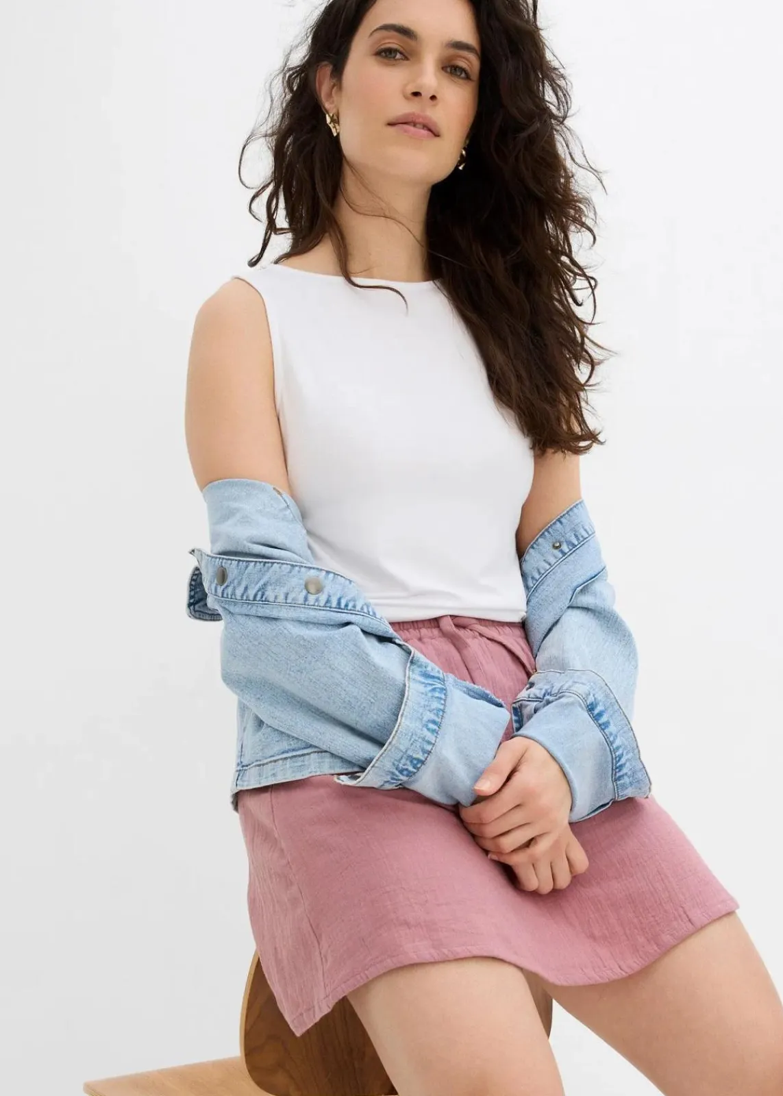 bonprix Bekleidung·Kleider|Hosen^Hosenrock aus weichem Musselin matt violett