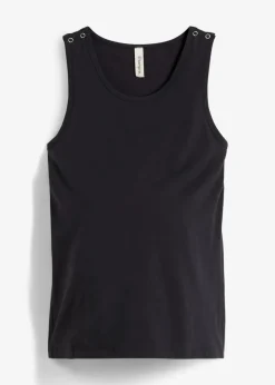 bonprix Umstandsmode^2-in-1 BH-Tanktop für die Schwangerschaft und Stillzeit aus Bio-Baumwolle schwarz