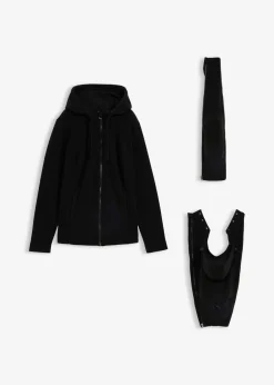 bonprix Bekleidung·Blazer|Nachhaltigere Materialien^4-in-1 Fleecejacke mit Babyeinsatz und Vorder- und Rückentragefunktion schwarz