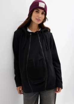 bonprix Bekleidung·Blazer|Nachhaltigere Materialien^4-in-1 Fleecejacke mit Babyeinsatz und Vorder- und Rückentragefunktion schwarz