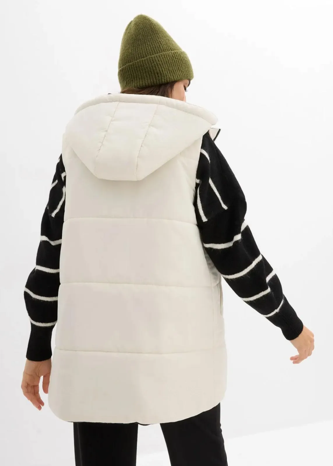 bonprix Bekleidung·Blazer|Umstandsmode^4-in-1 gefütterte Umstandsweste zum Wenden mit Trageeinsatz beige/schwarz