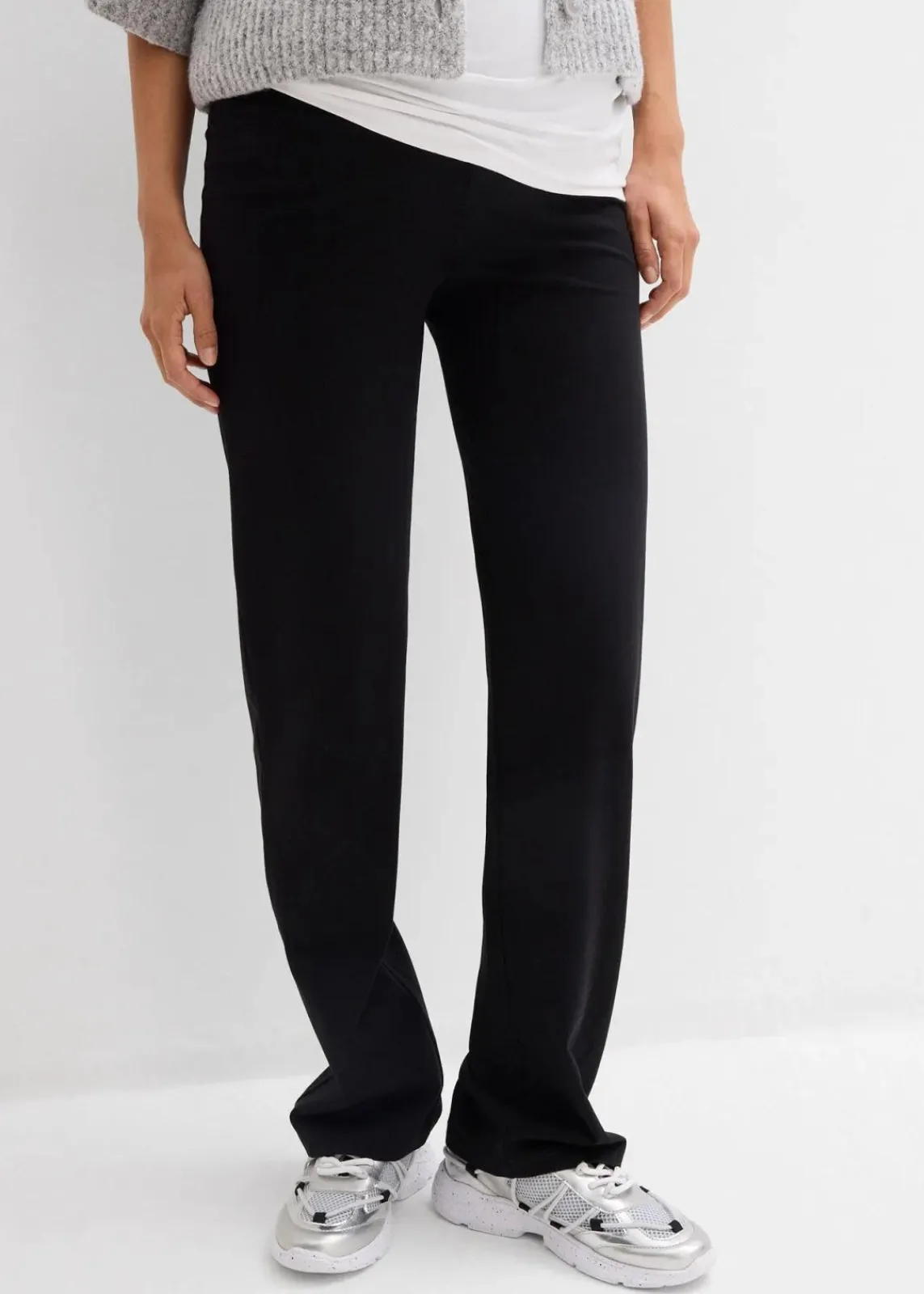 bonprix Bekleidung·Blazer|Nachhaltigere Materialien^2-in-1 Jerseyhose für die Schwangerschaft und danach mit umklappbarem Bund schwarz