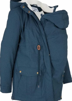 bonprix Bekleidung·Blazer|Umstandsmode^3-in-1 kuschelig gefütterte Umstands- und Tragejacke dunkelblau gepunktet