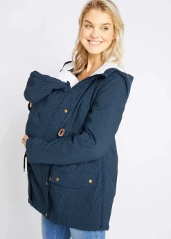 bonprix Bekleidung·Blazer|Umstandsmode^3-in-1 kuschelig gefütterte Umstands- und Tragejacke dunkelblau gepunktet