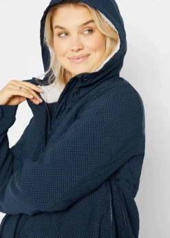 bonprix Bekleidung·Blazer|Umstandsmode^3-in-1 kuschelig gefütterte Umstands- und Tragejacke dunkelblau gepunktet