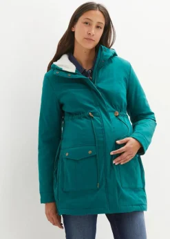bonprix Umstandsmode|Bekleidung·Blazer^3-in-1 kuschelig gefütterte Umstands- und Tragejacke brillantgrün
