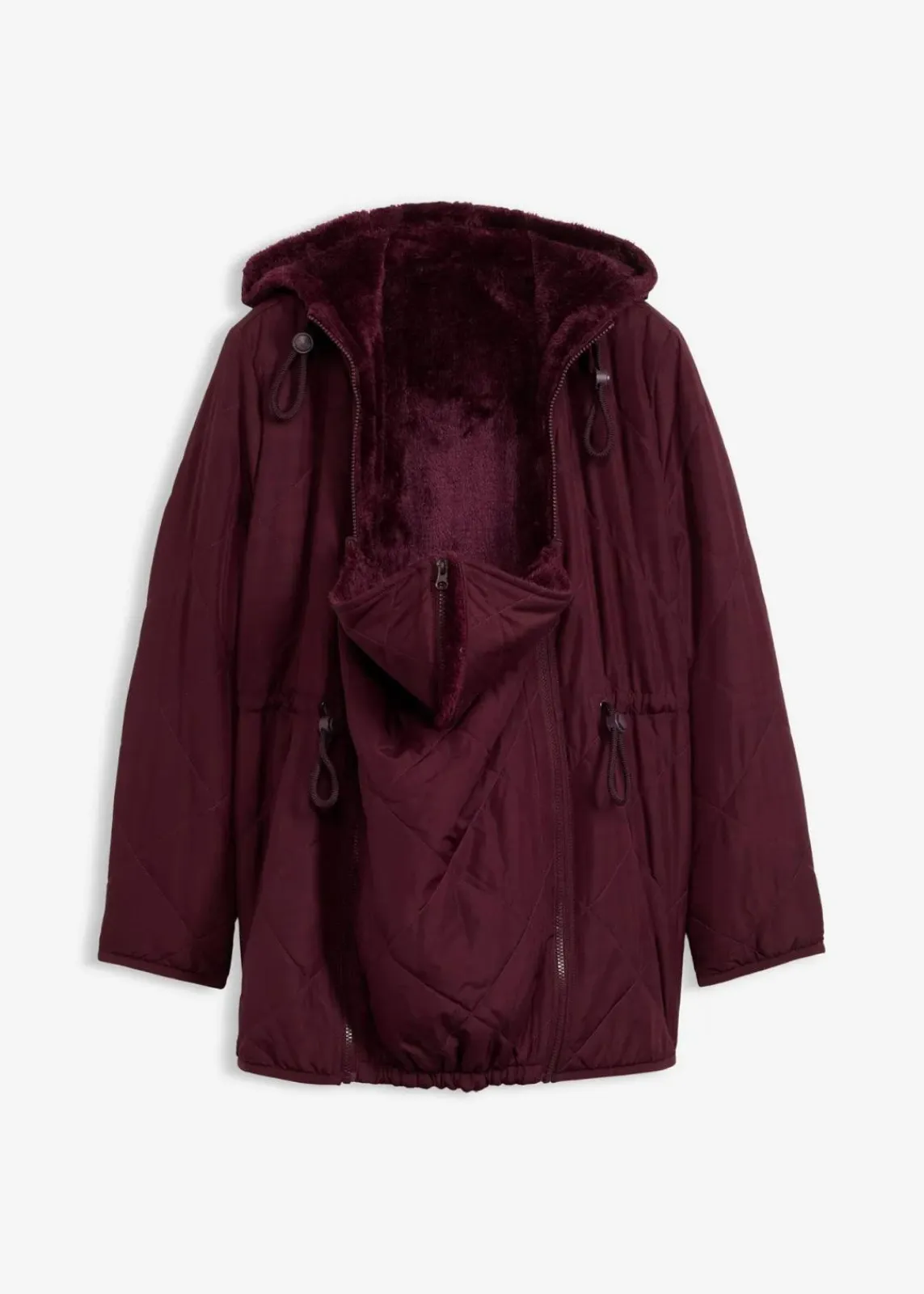 bonprix Bekleidung·Blazer|Umstandsmode^6-in-1 kuschelige Umstands- und Tragejacke zum Wenden weinrot