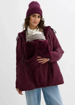 bonprix Bekleidung·Blazer|Umstandsmode^6-in-1 kuschelige Umstands- und Tragejacke zum Wenden weinrot
