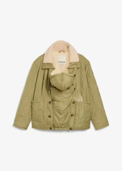 bonprix Bekleidung·Blazer|Umstandsmode^3-in-1 Leichte Umstandsjacke mit Teddyfutter und Trageeinsatz olivkhaki