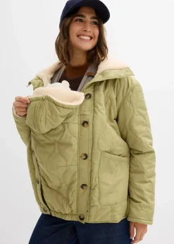 bonprix Bekleidung·Blazer|Umstandsmode^3-in-1 Leichte Umstandsjacke mit Teddyfutter und Trageeinsatz olivkhaki