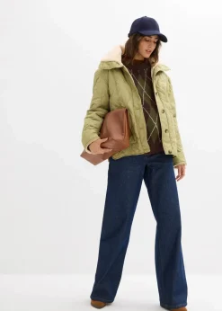 bonprix Bekleidung·Blazer|Umstandsmode^3-in-1 Leichte Umstandsjacke mit Teddyfutter und Trageeinsatz olivkhaki