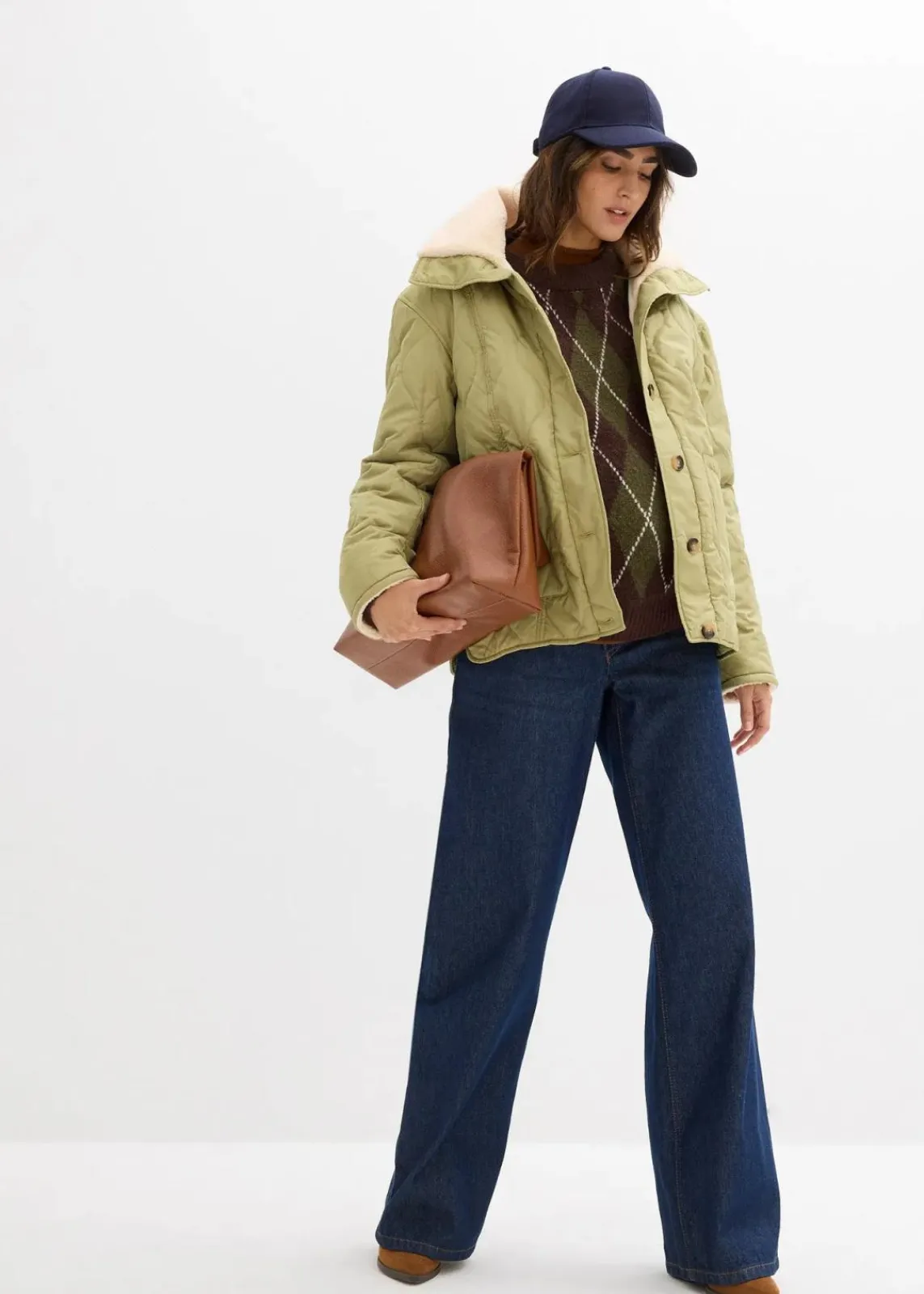 bonprix Bekleidung·Blazer|Umstandsmode^3-in-1 Leichte Umstandsjacke mit Teddyfutter und Trageeinsatz olivkhaki
