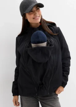 bonprix Bekleidung·Blazer|Umstandsmode^4-in-1 Softshelljacke mit Babyeinsatz zum vorne und hinten tragen schwarz