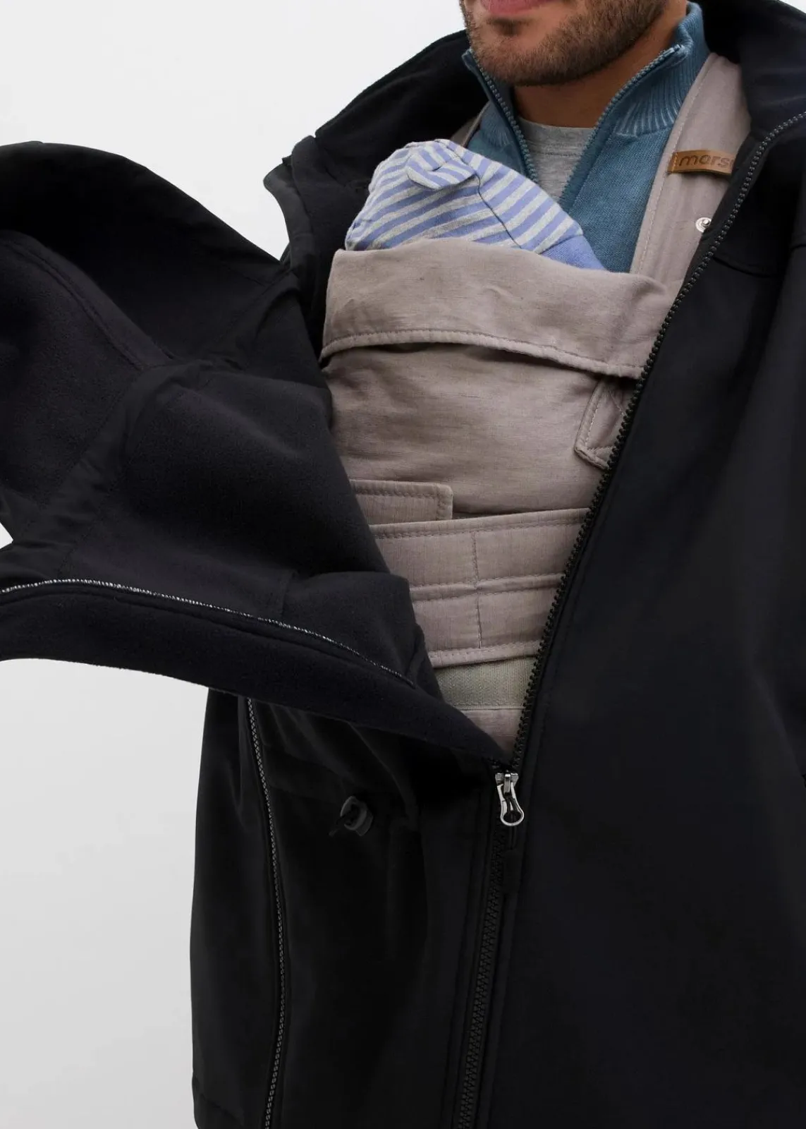 bonprix Bekleidung·Blazer|Umstandsmode^2-in-1 Tragejacke für Herren mit Trageeinsatz schwarz