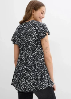 bonprix Umstandsmode^2-in-1 Umstands- und Stillbluse aus fließender Viskose schwarz/weiß