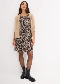 bonprix Bekleidung·Blazer|Umstandsmode^2-in-1 Umstands- und Stillkleid mit Leoprint dunkelbraun leo bedruckt