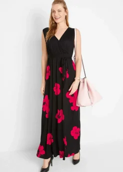 bonprix Umstandsmode|Nachhaltigere Materialien^2-in-1 Umstands- und Stillkleid aus Viskose-Jersey schwarz/magenta