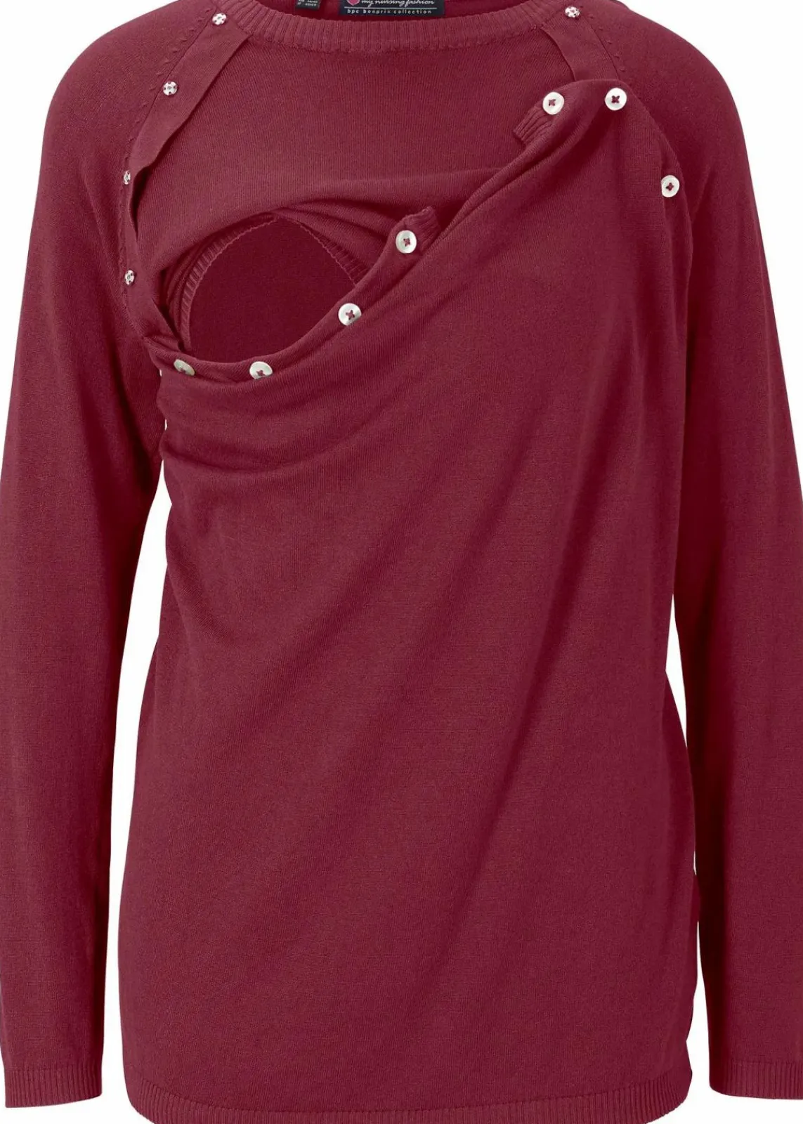 bonprix Bekleidung·Blazer|Umstandsmode^2-in-1 Umstands- und Stillpullover aus Feinstrick ahornrot