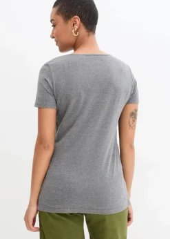 bonprix Umstandsmode|Nachhaltigere Materialien^2-in-1 Umstands- und Stillshirts (2er Pack​) vintagerosa+grau meliert
