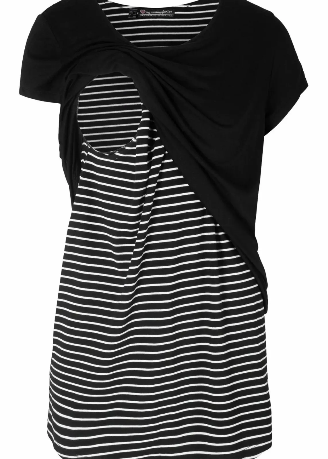 bonprix Bekleidung·Blazer|Umstandsmode^2-in-1 Umstands- und Stillshirt aus Viskose schwarz/weiß gestreift