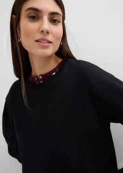 bonprix Bekleidung·Blazer|Umstandsmode^2-in-1 Umstands- und Still-Sweatshirt aus reiner Bio-Baumwolle schwarz