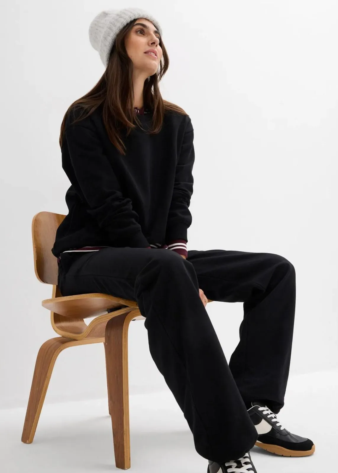 bonprix Bekleidung·Blazer|Umstandsmode^2-in-1 Umstands- und Still-Sweatshirt aus reiner Bio-Baumwolle schwarz