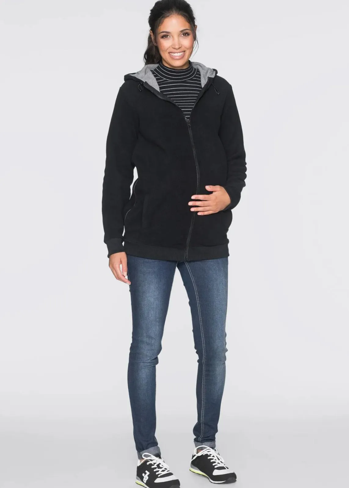 bonprix Bekleidung·Blazer|Umstandsmode^2-in-1 Umstands- und Tragejacke aus Fleece schwarz