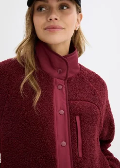 bonprix Bekleidung·Blazer|Umstandsmode^3-in-1 Umstands- und Tragejacke aus Teddyfleece dunkelbeere