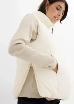 bonprix Bekleidung·Blazer|Umstandsmode^4-in-1 Umstands- und Trageweste zum Wenden beige/wollweiß
